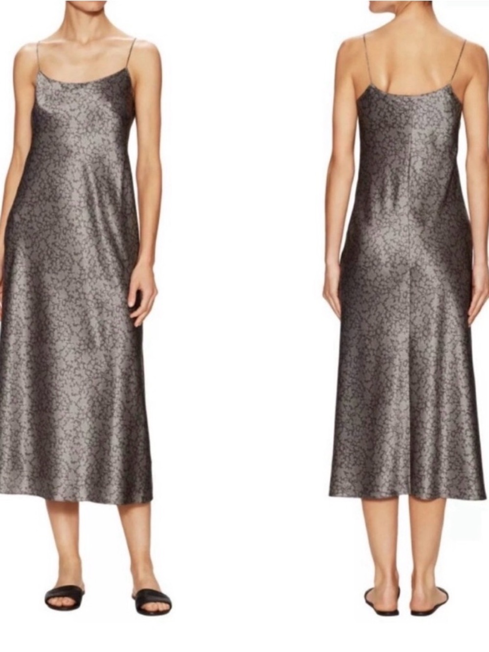 Vince Floral Satin Midi Slip